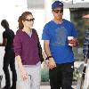 Robert Downey Jr. 
goes shopping at Cross Creek in Malibu, carrying a coffee..