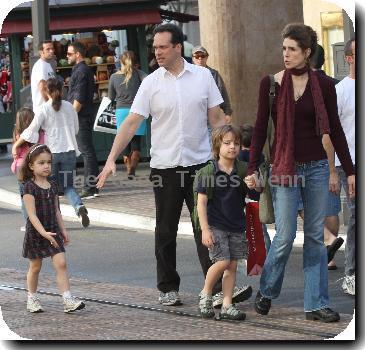 Diedrich Bader shops with his family in HollywoodLos Angeles.