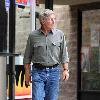 Harrison Ford grabs a coffee in Beverly Hills Los Angeles.