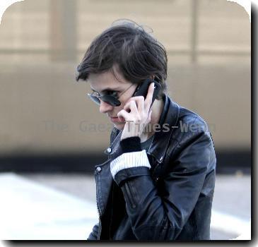 Samantha Ronson in sunglasses and a black leather bikers jacket, arrives at Maxfield to do some last minute Christmas shopping..