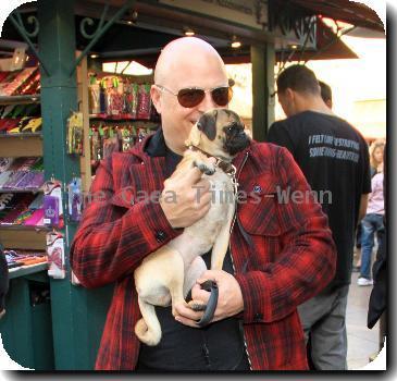 Michael Chiklis Christmas shopping with his family and his dog in Hollywood.Los Angeles.