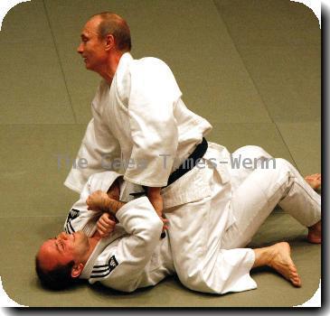 Putin shows Olympic judo team his moves
Russian Prime Minister Vladimir Putin takes part in practise sessions for the country's Olympic judo team.
  The 57-year-old politician refused to be outdone by the youngsters and showed them a few moves of his own, pinning down one daring martial artist as he demonstrated his self defence skills.
  And Putin was willing to share more of his talents with them, telling the team's trainer,