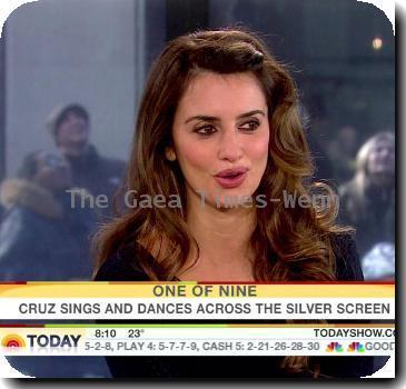 Penelope Cruz 
promotes her new film 'Nine', for which she has been nominated for a Best Supporting Actress Golden Globe Award, on NBC 'Today'
USA