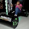 Gabourey Sidibe helps light up the 2010 New Year's Eve numerals by pedaling for power at the Duracell Smart Power Lab in Times SquareNew York City.