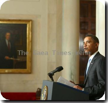 President Barack Obama delivers a speech in the East Room at the White House in Washington DC, USA on January 5, 2010 about Homeland security enhancements following the failed airline bomb attack on Christmas Day, Dec 2009. Earlier in the day, President Obama met with various heads of government agencies to discuss how to improve Homeland security and information sharing.Washington DC.