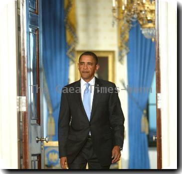 President Barack Obama delivers a speech in the East Room at the White House in Washington DC, USA on January 5, 2010 about Homeland security enhancements following the failed airline bomb attack on Christmas Day, Dec 2009. Earlier in the day, President Obama met with various heads of government agencies to discuss how to improve Homeland security and information sharing.Washington DC.