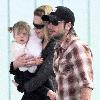 Nicole Kidman and Keith Urban with their daughter, Sunday Rose, arrive at LAX airport on a Qantas flight from Sydney. Los Angeles.