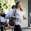 Rebecca Gayheart out shopping with friends while looking heavily pregnant. Los Angeles.