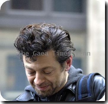 Andy Serkis who played Gollum in 'Lord Of The Rings' and Ian Dury in his new film 'Sex & Drugs & Rock & Roll' pictured outside the BBC Radio 2 studios. London.