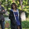 Shenae Grimes
on the set of her television show '90210' filming on location in Hollywood.