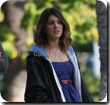 Shenae Grimes
on the set of her television show '90210' filming on location in Hollywood.
