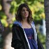 Shenae Grimes
on the set of her television show '90210' filming on location in Hollywood.