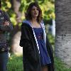 Shenae Grimes
on the set of her television show '90210' filming on location in Hollywood.