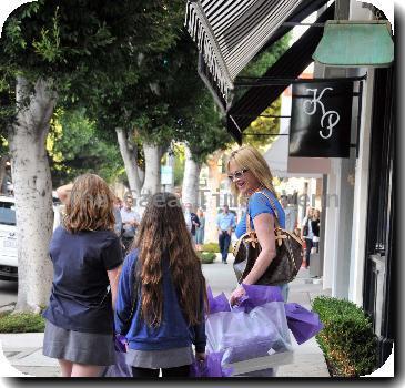 Melanie Griffith and her daughter Stella Griffith seen shopping in Beverly Hills Los Angeles.