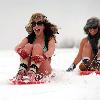 Three teenagers from Chorleywood decide to make the most of the snow after their flights to the Alps were cancelled due to the severe weather conditions. Charlotte Brooks, Sarah Moore and Jonathan Clifford braved the freezing conditions in their underwear..