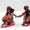 Three teenagers from Chorleywood decide to make the most of the snow after their flights to the Alps were cancelled due to the severe weather conditions. Charlotte Brooks, Sarah Moore and Jonathan Clifford braved the freezing conditions in their underwear..