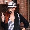 Phoebe Price seen leaving a Medical Building in Beverly Hills wearing a comedy face disguise. Los Angeles.