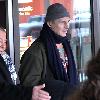 Liam Neeson arrivng safely at Tegel Airport despite a blizzard all over Germany. Berlin.