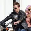 Singer/Actress Christina Aguilera and Cam Gigandet on the set of their new movie 'Burlesque' West Hollywood.