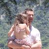 Hugh Jackman with daughter Ava Jackman at Grumari beach as he shoots for a commercial for Lipton Ice TeaRio de Janeiro.