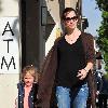 Jennifer Garner walking with her daughter Violet Affleck in Brentwood. Los Angeles, California.