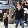 Jennifer Garner walking with her daughter Violet Affleck in Brentwood. Los Angeles, California.