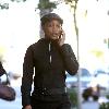 Theresa Randle out and about talking on her mobile phoneLos Angeles.