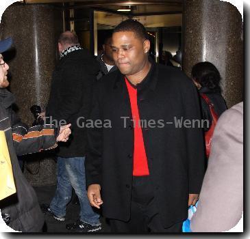 American actor Anthony Anderson leaving NBC studiosNew York City.