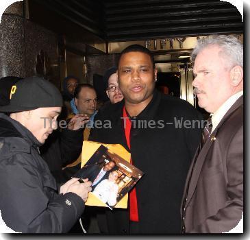 American actor Anthony Anderson leaving NBC studiosNew York City.