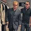 Sir Elton John and husband David Furnish shopping at Dolce & Gabbana in Beverly HillsLos Angeles.