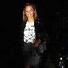 Rochelle Wiseman from The Saturdays walking through London on her way to a party.