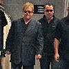 Sir Elton John and husband David Furnish
 shopping at Dolce & Gabbana in Beverly Hills.