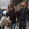 Danielle Lloyd and Jamie O'Hara 
leaving the May Fair Hotel after her engagement party the previous evening.