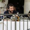 Judd Apatow takes his two daughters Iris and Maude for lunch in Hollywood. Los Angeles, California.