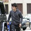 Joe Jonas arrives at his house in Los Feliz after working out.