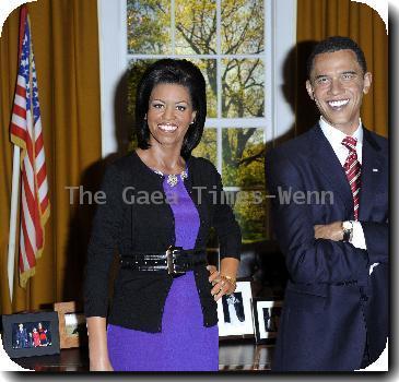 Barack Obama (Waxwork)
A waxwork of Michelle Obama is unveiled at Madame Tussauds next to a waxwork of her husband US President Barack Obama. The First Lady joins the waxwork of her husband, US President Barack Obama, in the Setting of The Oval Office..