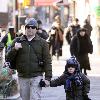 Matthew Broderick walks his son, James Wilkie, to school.