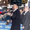 Dwayne Johnson 
outside the Ed Sullivan Theater for the 'Late Show With David Letterman'.