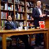 John Heilemann (right) and Mark Halperin discuss their book 'Game Change; Obama and the Clintons, McCain and Palin and the Race of a Lifetime.' at Politics and Prose.