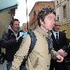 Manchester City player Patrick Viera leaving the Radisson Edwardian hotel.