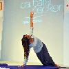 Barbara Becker doing pilates workout at the 5 Elements exhibition at Messe Berlin. Berlin.