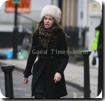 Trinny Woodallmaking her way home after dropping her daughter at schoolLondon.