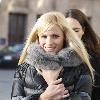 Michelle Hunziker leaving Bayerischer Hof hotel on her way to rehearsals of German TV show 'Wetten Dass...'. Lindau.