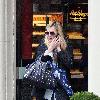 Fearne Cotton 
talks on her mobile phone whilst out grabbing some lunch.