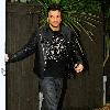 Peter Andre 
leaves his house.