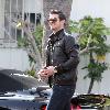 Singer Robin Thicke 
leaving a Cafe after having lunch.