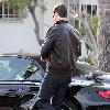 Singer Robin Thicke 
leaving a Cafe after having lunch.