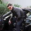 Singer Robin Thicke 
leaving a Cafe after having lunch.