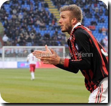 David Beckham plays for Milan against Livorno 
Milan, Italy - 31.01.10 credit: IANSWENN