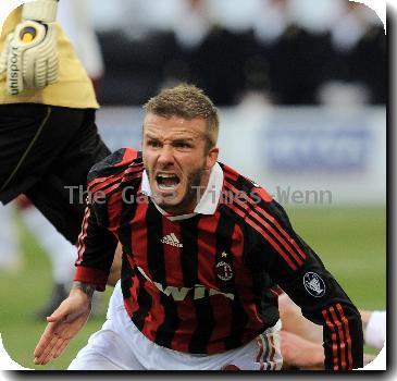 David Beckham plays for Milan against Livorno 
Milan, Italy - 31.01.10 credit: IANSWENN